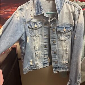 Ci Sono Blue Jean Jacket with Classic Design and Vintage Look